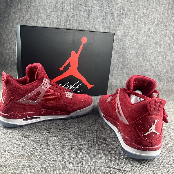 Men's Running weapon Air Jordan 4 Red Shoes 162